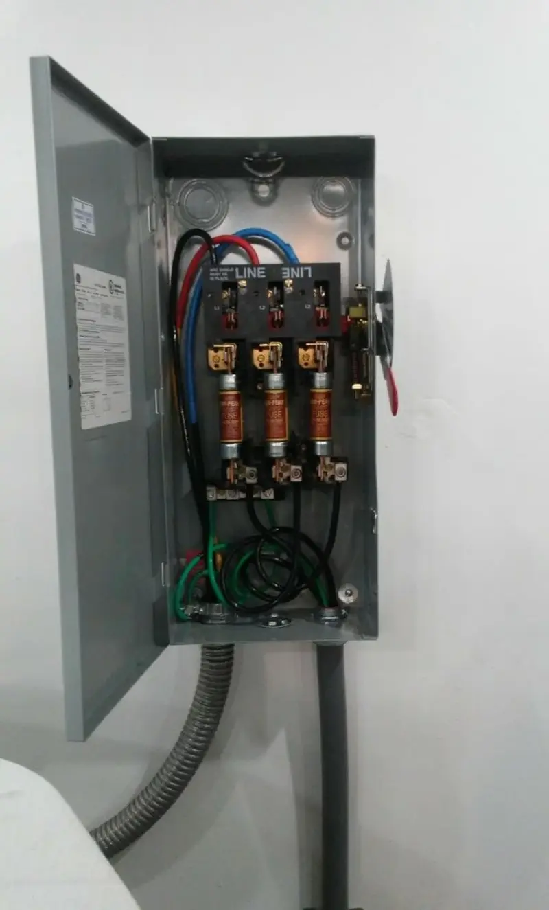 Three-phase disconnect switch installed for Electrical Wiring & Rewiring in Lowell